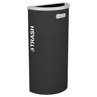 Kaleidoscope Collection Half Round Black Recycling Receptacle for Trash